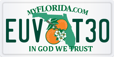 FL license plate EUVT30