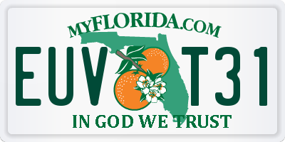 FL license plate EUVT31