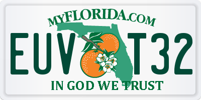 FL license plate EUVT32