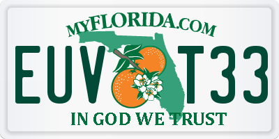 FL license plate EUVT33