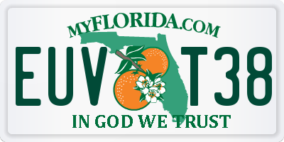 FL license plate EUVT38