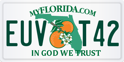 FL license plate EUVT42