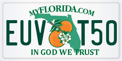 FL license plate EUVT50