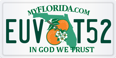 FL license plate EUVT52