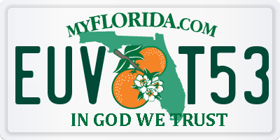 FL license plate EUVT53