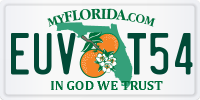 FL license plate EUVT54