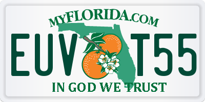 FL license plate EUVT55