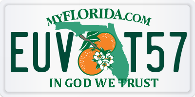 FL license plate EUVT57