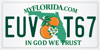 FL license plate EUVT67