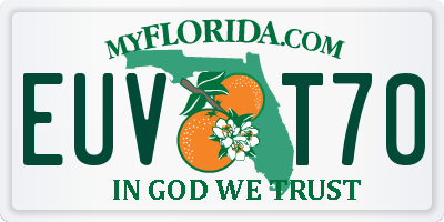 FL license plate EUVT70