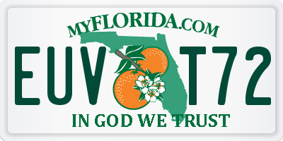 FL license plate EUVT72