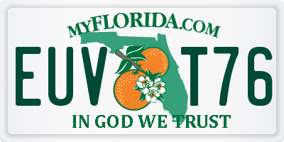 FL license plate EUVT76