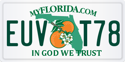 FL license plate EUVT78