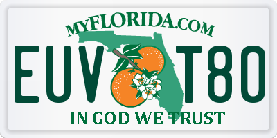 FL license plate EUVT80