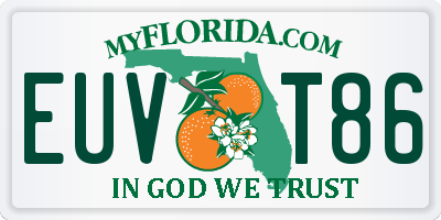 FL license plate EUVT86
