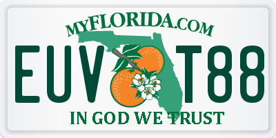 FL license plate EUVT88