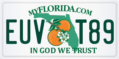 FL license plate EUVT89