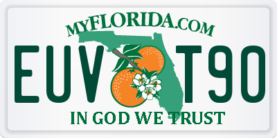 FL license plate EUVT90