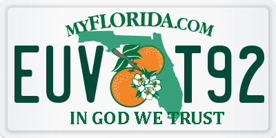 FL license plate EUVT92