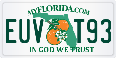 FL license plate EUVT93