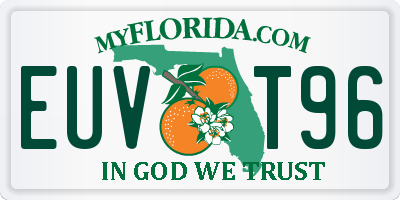 FL license plate EUVT96