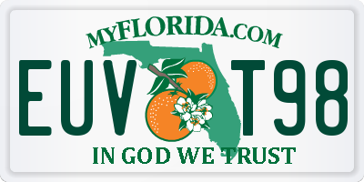 FL license plate EUVT98