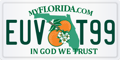 FL license plate EUVT99
