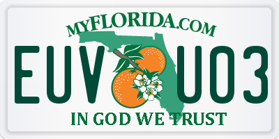 FL license plate EUVU03