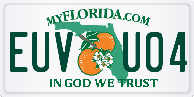 FL license plate EUVU04