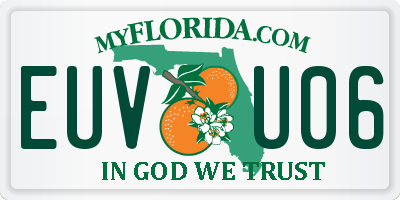 FL license plate EUVU06