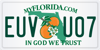 FL license plate EUVU07
