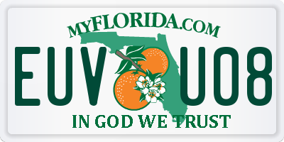 FL license plate EUVU08