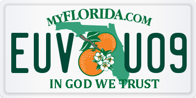 FL license plate EUVU09