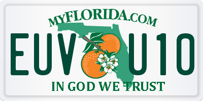 FL license plate EUVU10
