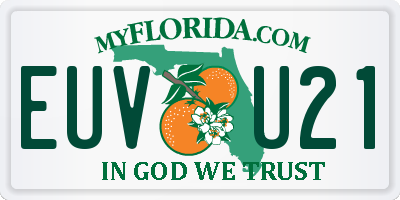 FL license plate EUVU21