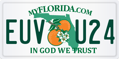 FL license plate EUVU24