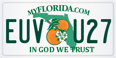 FL license plate EUVU27