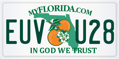 FL license plate EUVU28