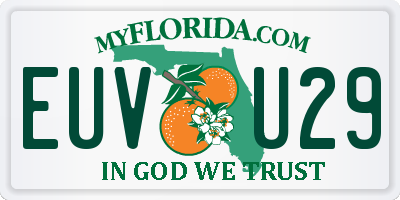 FL license plate EUVU29