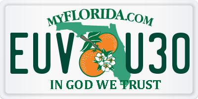 FL license plate EUVU30