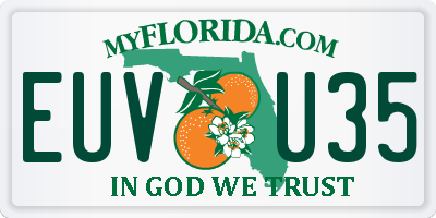 FL license plate EUVU35