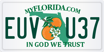 FL license plate EUVU37