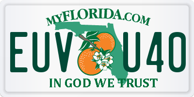 FL license plate EUVU40
