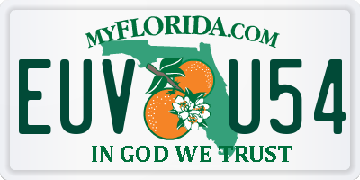 FL license plate EUVU54