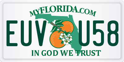 FL license plate EUVU58