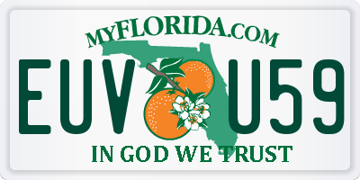 FL license plate EUVU59