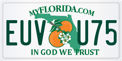 FL license plate EUVU75