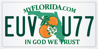 FL license plate EUVU77