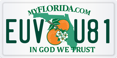 FL license plate EUVU81