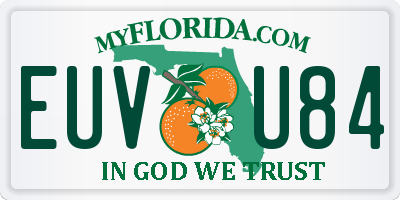 FL license plate EUVU84
